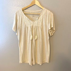 Sonoma white top with Ties Size L